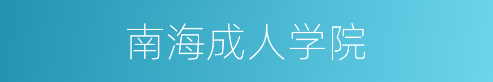 南海成人学院的同义词