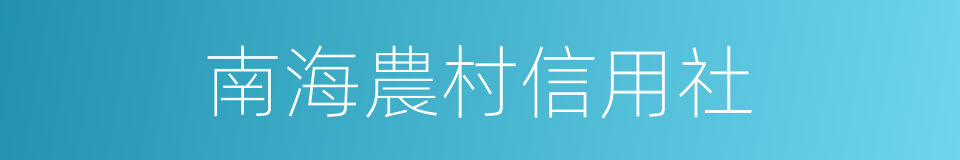 南海農村信用社的同義詞