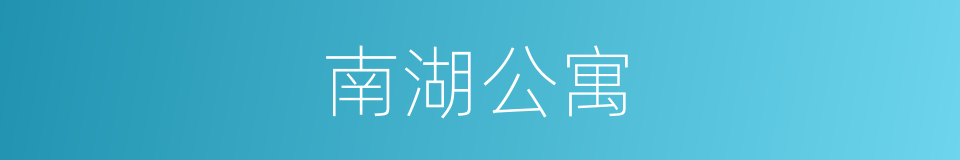 南湖公寓的同义词