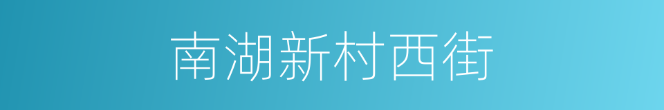 南湖新村西街的同义词