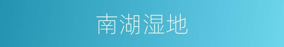 南湖湿地的同义词