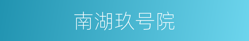 南湖玖号院的同义词