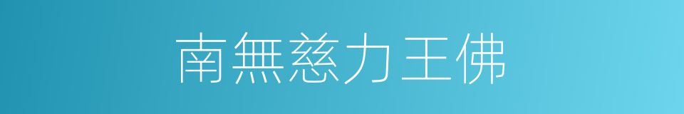 南無慈力王佛的同義詞