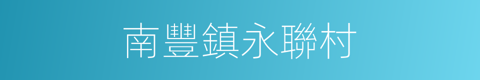 南豐鎮永聯村的同義詞