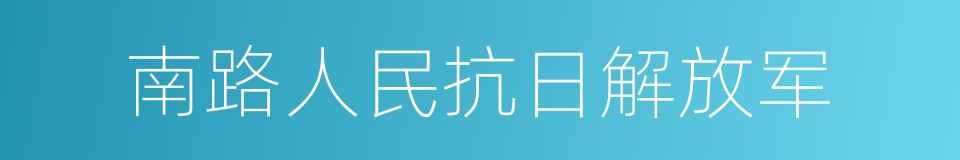 南路人民抗日解放军的同义词