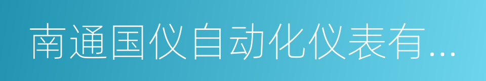 南通国仪自动化仪表有限公司的同义词