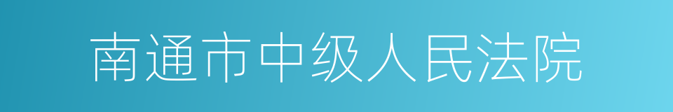 南通市中级人民法院的同义词