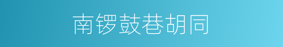 南锣鼓巷胡同的同义词