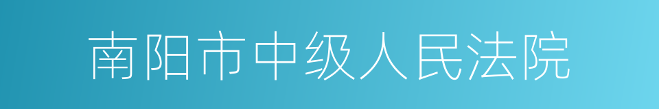 南阳市中级人民法院的同义词