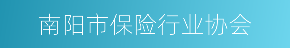 南阳市保险行业协会的同义词