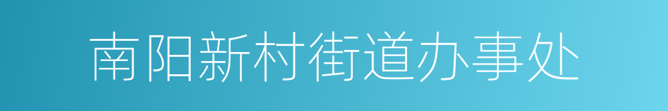 南阳新村街道办事处的同义词