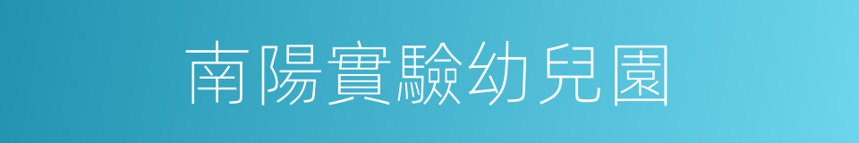 南陽實驗幼兒園的同義詞