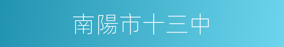南陽市十三中的同義詞