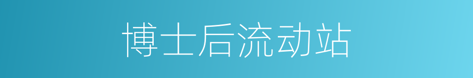 博士后流动站的同义词