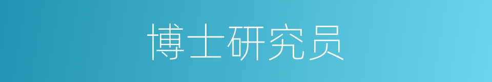 博士研究员的同义词