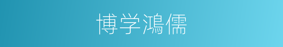 博学鴻儒的意思