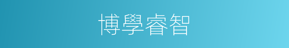 博學睿智的意思