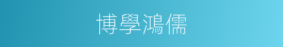 博學鴻儒的意思