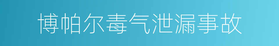 博帕尔毒气泄漏事故的同义词