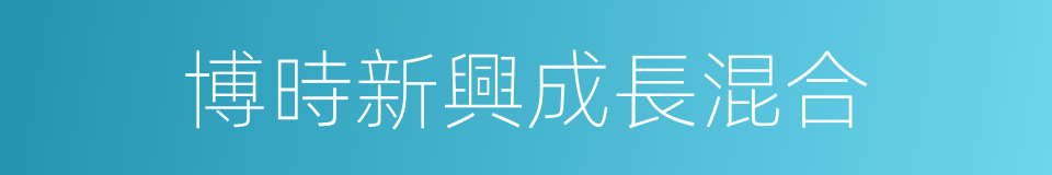 博時新興成長混合的同義詞