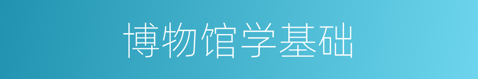 博物馆学基础的同义词