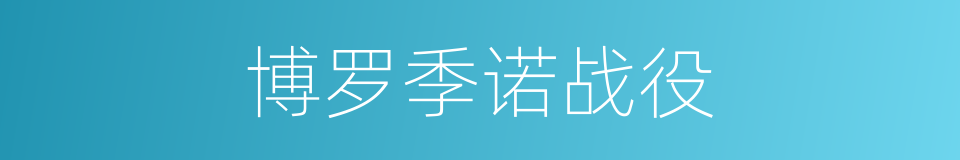 博罗季诺战役的同义词