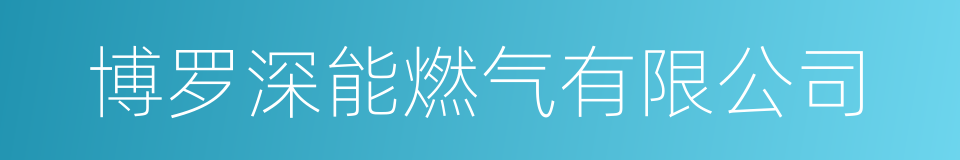 博罗深能燃气有限公司的同义词