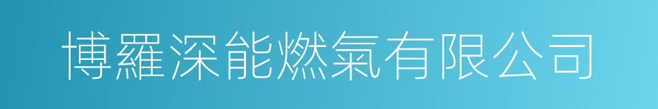 博羅深能燃氣有限公司的同義詞