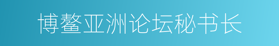 博鳌亚洲论坛秘书长的同义词