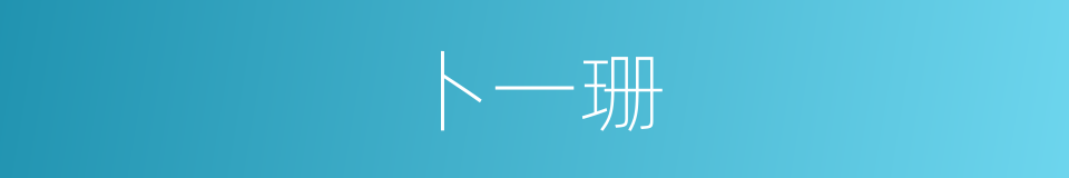 卜一珊的同义词