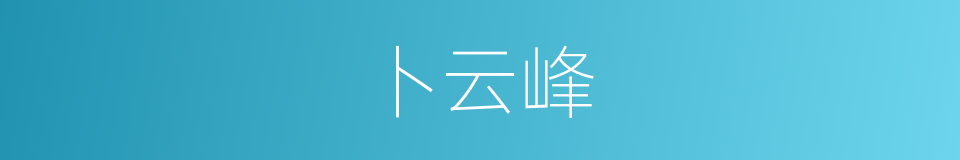 卜云峰的同义词