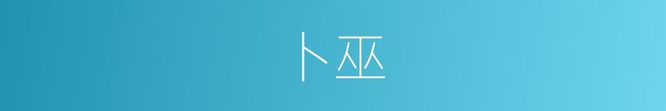 卜巫的同义词