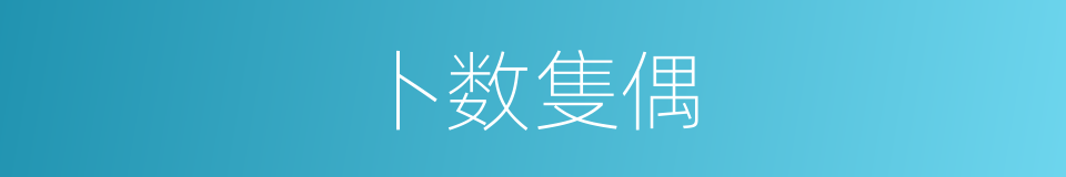 卜数隻偶的同义词