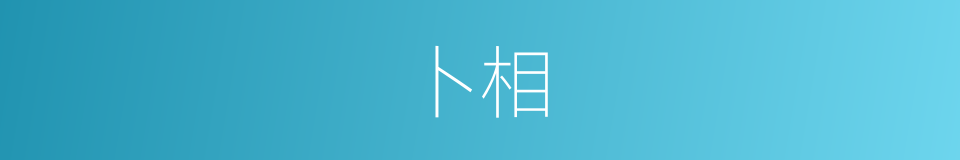 卜相的意思