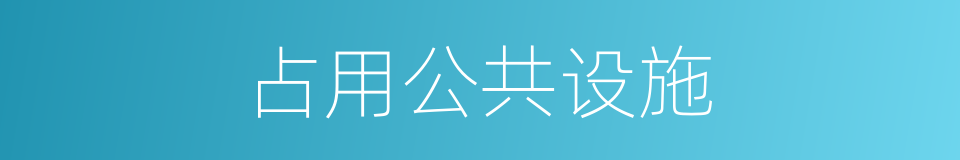 占用公共设施的同义词