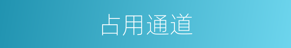 占用通道的同义词