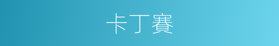 卡丁賽的同義詞