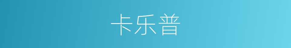 卡乐普的同义词