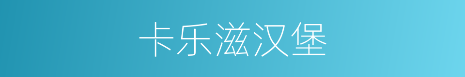卡乐滋汉堡的同义词