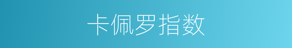 卡佩罗指数的同义词