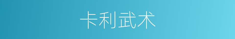 卡利武术的同义词