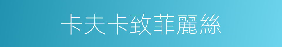 卡夫卡致菲麗絲的同義詞