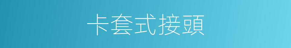 卡套式接頭的同義詞