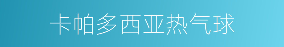 卡帕多西亚热气球的同义词