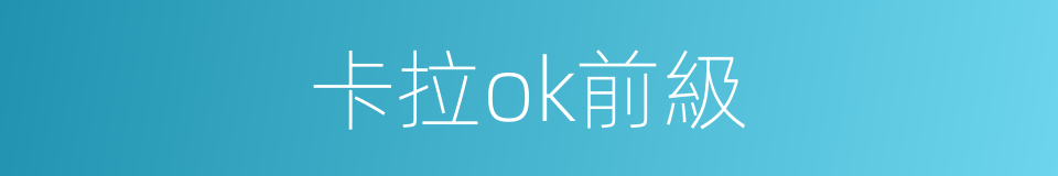 卡拉ok前級的同義詞