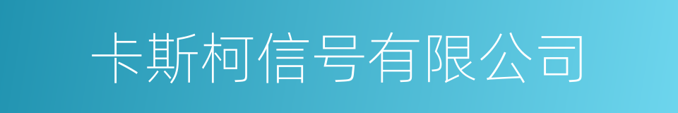 卡斯柯信号有限公司的同义词