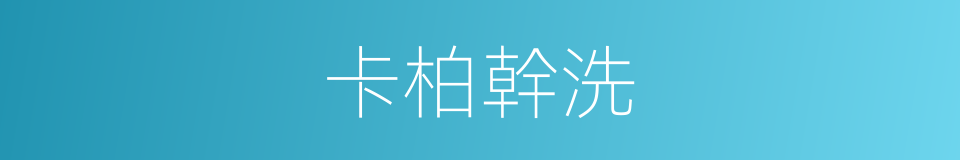 卡柏幹洗的同義詞