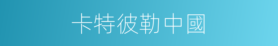 卡特彼勒中國的同義詞