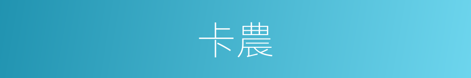 卡農的意思