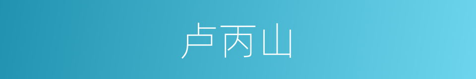 卢丙山的同义词